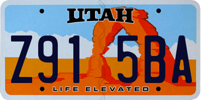 UT license plate Z915BA