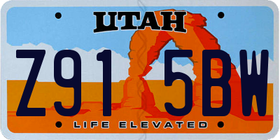 UT license plate Z915BW