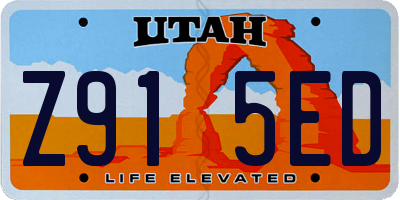UT license plate Z915ED