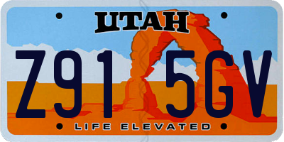 UT license plate Z915GV