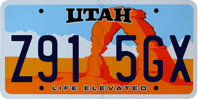 UT license plate Z915GX