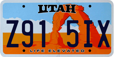 UT license plate Z915IX