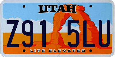 UT license plate Z915LU