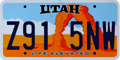 UT license plate Z915NW