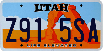 UT license plate Z915SA