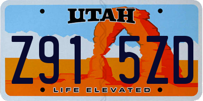 UT license plate Z915ZD