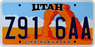 UT license plate Z916AA