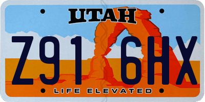 UT license plate Z916HX