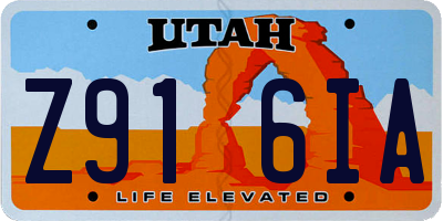UT license plate Z916IA