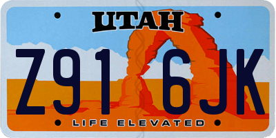 UT license plate Z916JK
