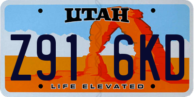 UT license plate Z916KD