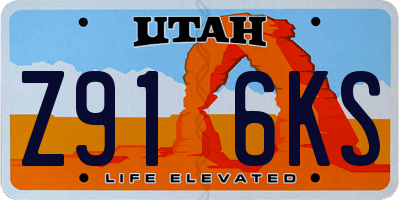UT license plate Z916KS