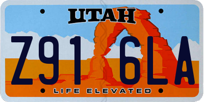UT license plate Z916LA