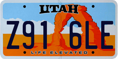 UT license plate Z916LE