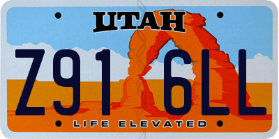 UT license plate Z916LL