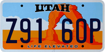 UT license plate Z916OP