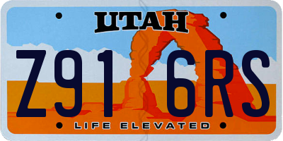 UT license plate Z916RS