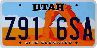 UT license plate Z916SA