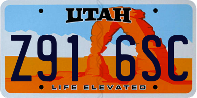 UT license plate Z916SC