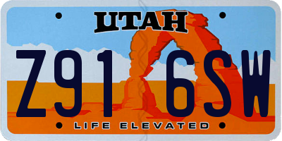UT license plate Z916SW