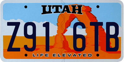 UT license plate Z916TB