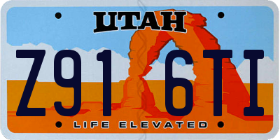 UT license plate Z916TI