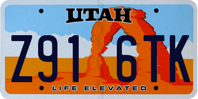 UT license plate Z916TK