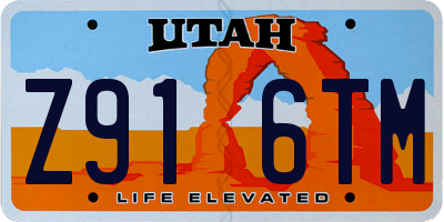 UT license plate Z916TM