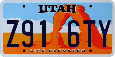 UT license plate Z916TY
