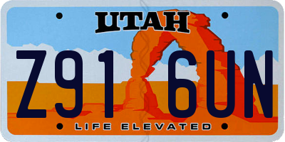 UT license plate Z916UN