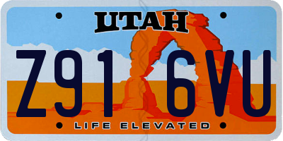 UT license plate Z916VU