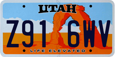 UT license plate Z916WV
