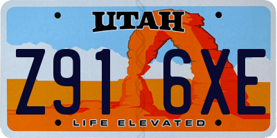 UT license plate Z916XE