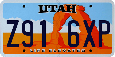 UT license plate Z916XP
