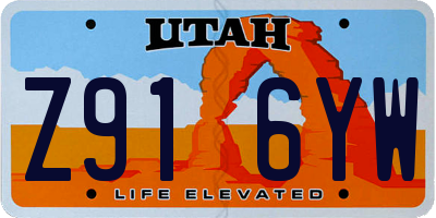UT license plate Z916YW
