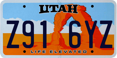 UT license plate Z916YZ