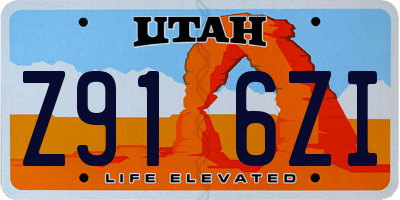 UT license plate Z916ZI