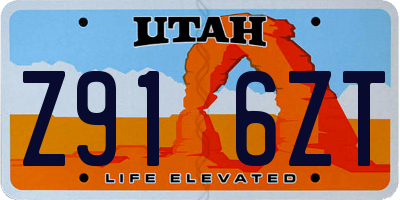 UT license plate Z916ZT