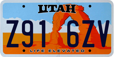UT license plate Z916ZV