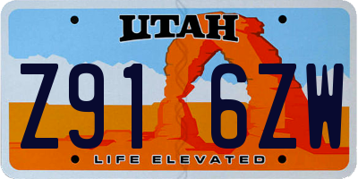 UT license plate Z916ZW