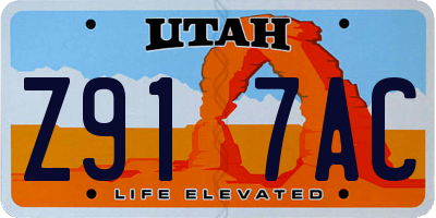 UT license plate Z917AC