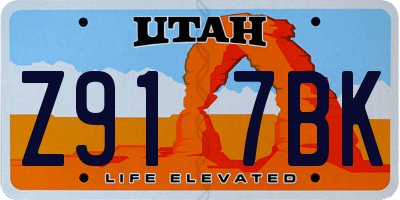 UT license plate Z917BK