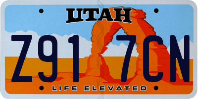 UT license plate Z917CN