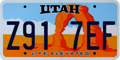 UT license plate Z917EF