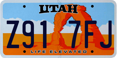 UT license plate Z917FJ