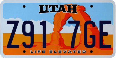 UT license plate Z917GE