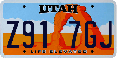 UT license plate Z917GJ