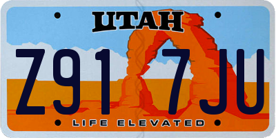 UT license plate Z917JU