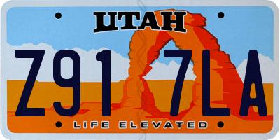 UT license plate Z917LA