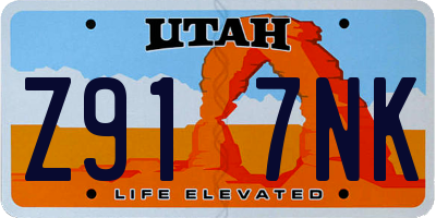 UT license plate Z917NK